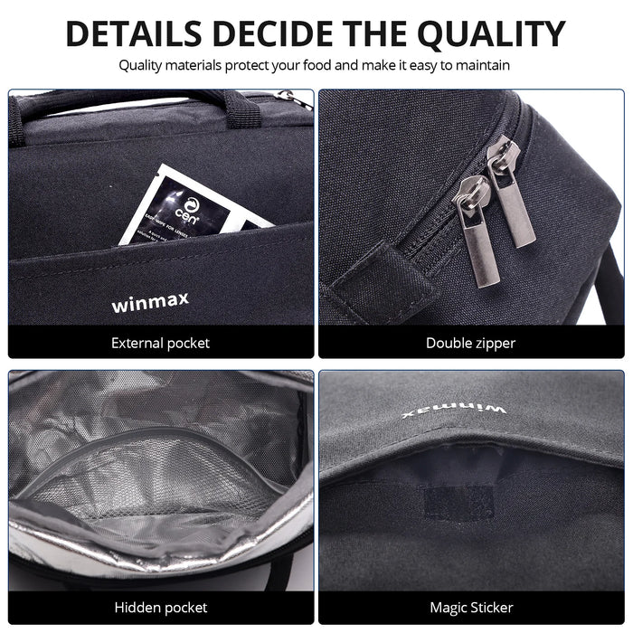 Lunch Box Thermal Bag Portable Waterproof Durable Wide Opening