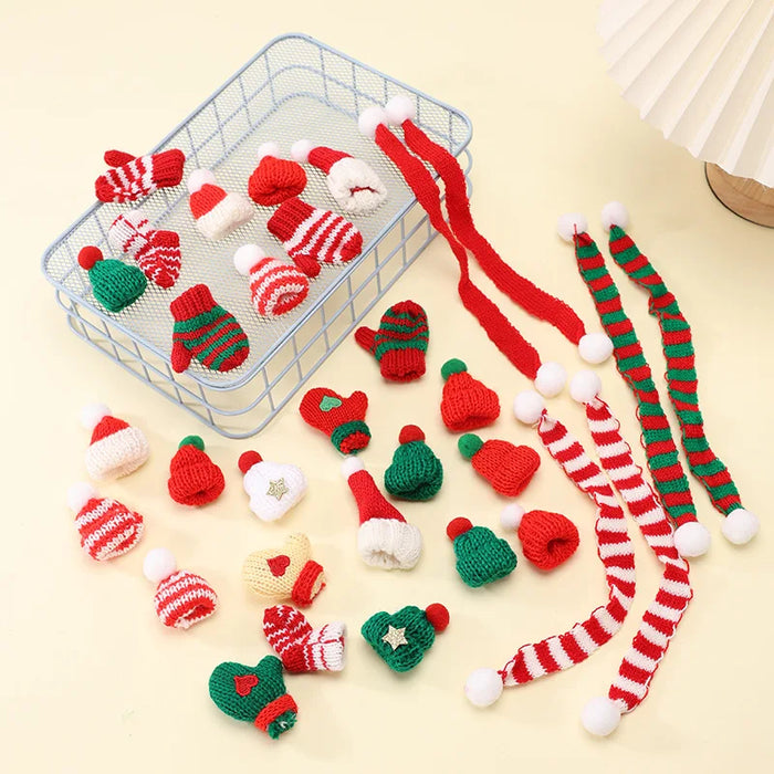 1pcs Mini Christmas Wine Bottle Covers Santa Hats Scarf
