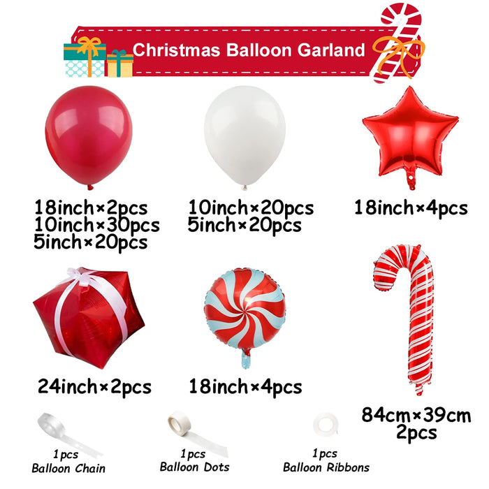 Christmas Balloon Garland Arch Matte Red Balloon