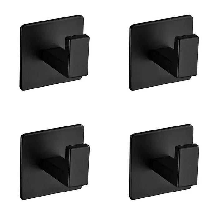 4Pcs Stainless Steel Bathroom Robe Hooks Adhesive Wall Hook Towel Holder Bathroom Kitchen Hardware Multi-Purpose Hanger Hook