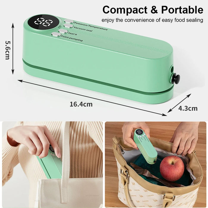 Mini Vacuum Sealer Portable Wireless Food Vacuum Sealer USB Rechargeable Package Plastic Bags Automatic Vacuum Sealing Machine