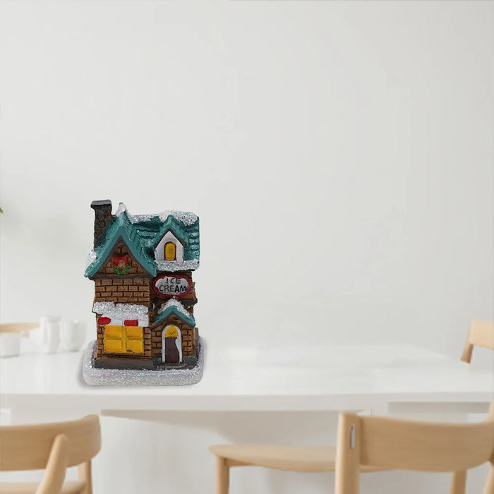 Brightness LED Light Up Small Village House Scene Christmas Decor Ornament 2024 New Year Home Decor Navidad