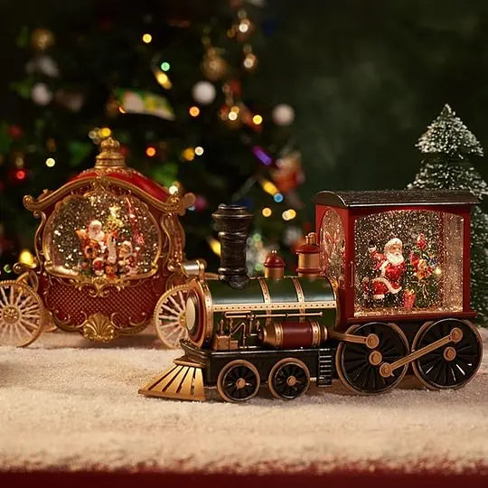 Christmas Gift Train Crystal Ball Ornament Lighting Train