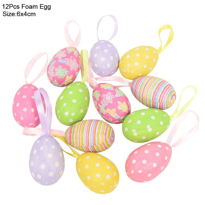 Easter Decoration for Home Wooden Easter Egg Holder Shelves DIY Craft Handmade Ornaments Kids Gift Happy Easter Party Decor 2025