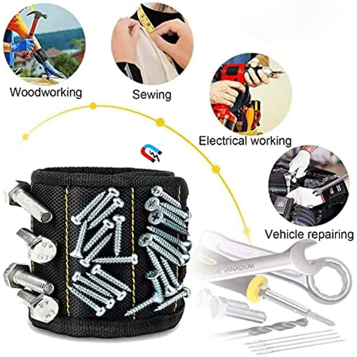 Magnetic Wristband for Holding Screws,Nails,Drilling Bits,Wrist Tool Holder Belts with Strong Magnets,Cool Gadgets for Men, wome