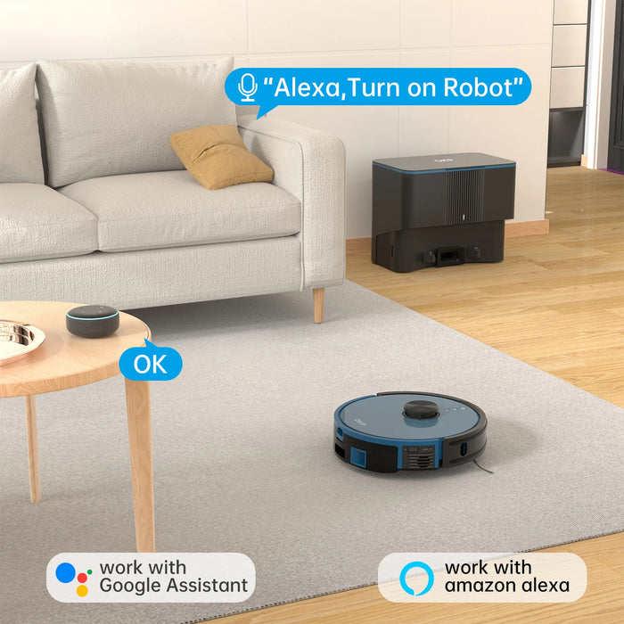 OKP L3 Robot Vacuum with Self-Empty Dock, 3800Pa Suction ,Lidar Navigation, 5L Dust-Bag Hands-Free Cleaning for up to 10 Weeks