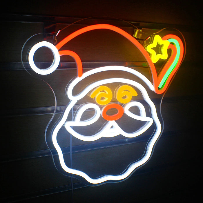 Merry Christmas Neon Sign Christmas Hat Dimmable LED Sign