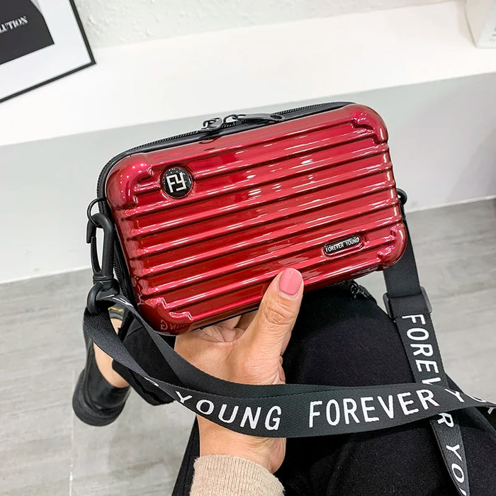 Luggage Small Bag Women's Crossbody Shoulder Personality Hand-Held Mini Suitcase-Style Box Small Square Women's Bag