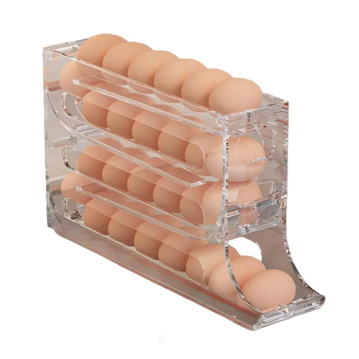 Egg Storage Box Household Rolling Slide Egg Holder Dispenser Kitchen 4-layer Oblique Mouth Automatic Assemblage Machine