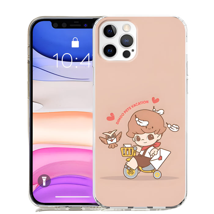 Cartoon DIMOO Case for iPhone 16 13 14 Plus 15 Pro 7 8 Plus Max Clear Silicone Phone Cover Cute Coque