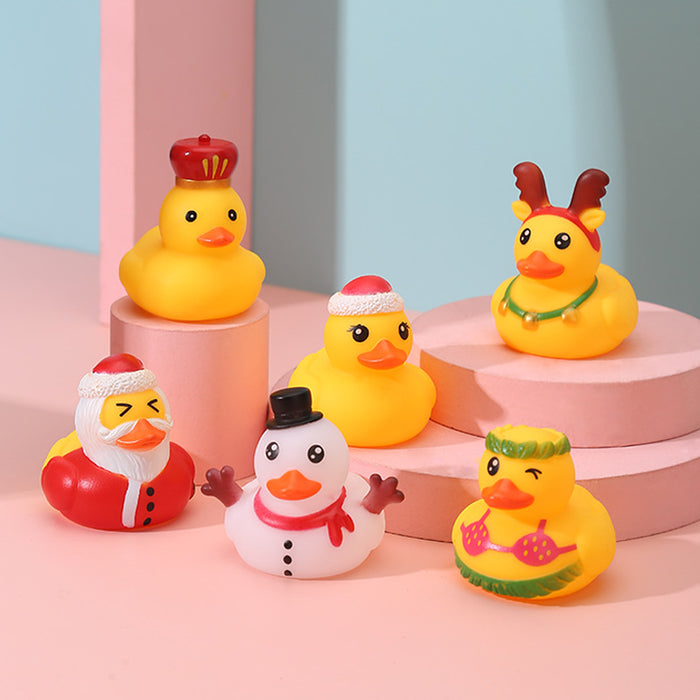 Cute Floating Little Yellow Duck with Squeeze Sound Baby Bath Toys