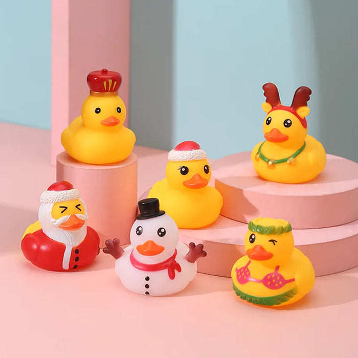 Cute Floating Little Yellow Duck with Squeeze Sound Baby Bath Toys