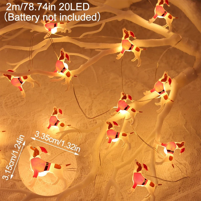 Christmas Santa Claus String Light Garland Xmas Tree Pendant