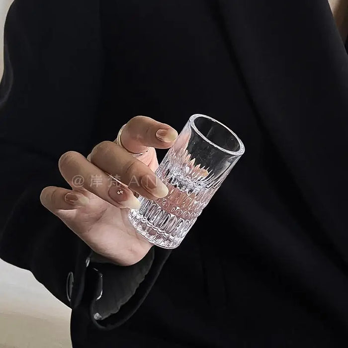 Engraved Diamond Crystal Glass Shot Glass for Whiskey Foreign Wine White Wine Bullet Glass Carved Home Household Drinkware