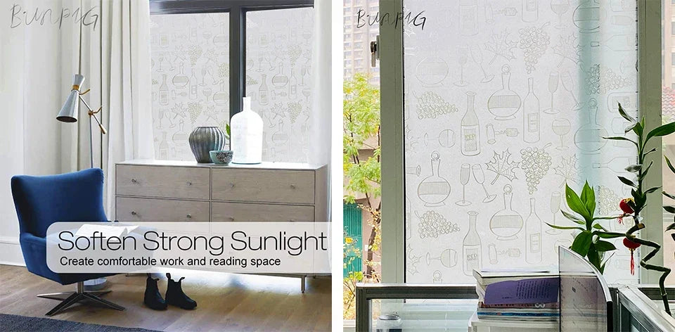 Stained Decorative Window Film Static Self Adhesive Glass Sticker Heat Control Vinyl Window Cling For Home Door Glass Decals