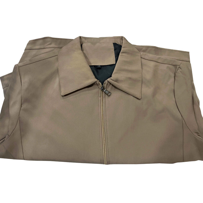Men Jacket Elegant Mid-aged Men's Lapel with Zipper Closure