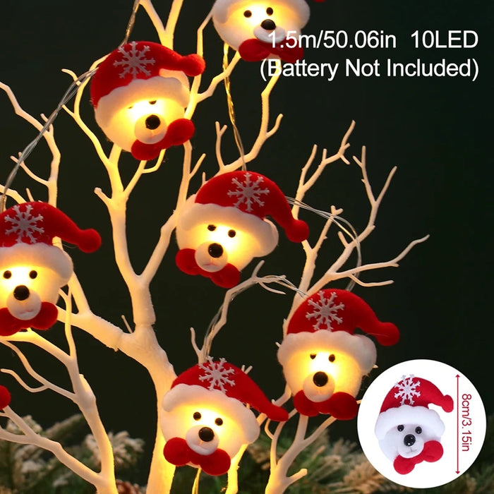 Christmas Santa Claus String Light Garland Xmas Tree Pendant