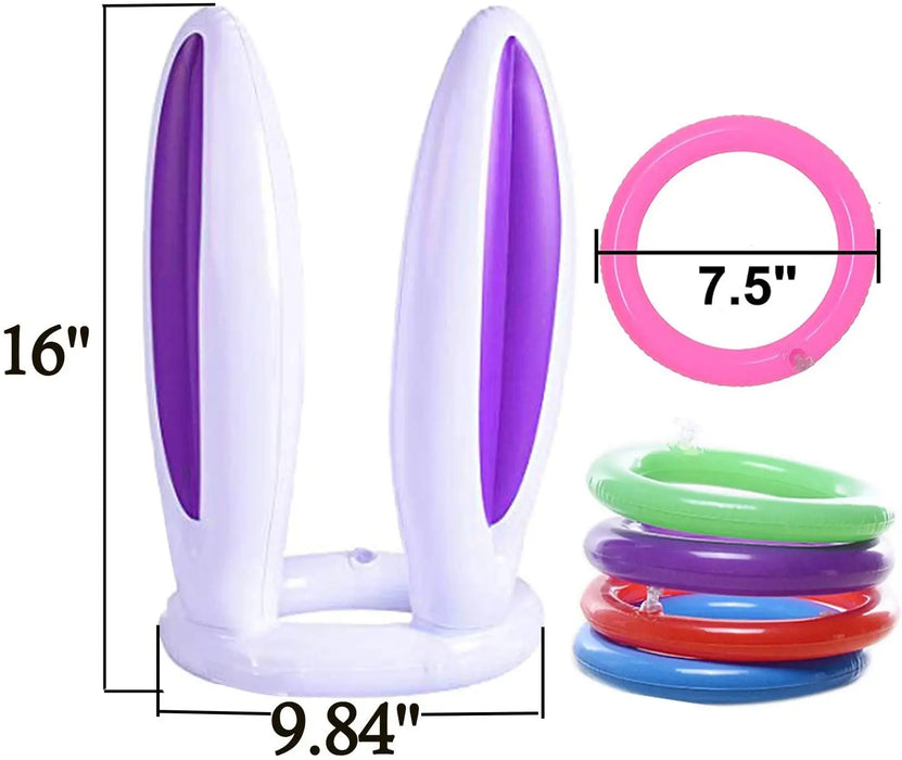 Easter Party Game Inflatable Rabbit Ear Hat Bunny Ears Ring Toss Game Kid Toys Funny Gift Family Game Birthday Party Supplies