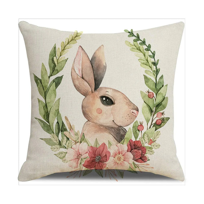 2025 Easter Rabbit Table Runner Linen Bunny Dining Table Cloth Placemat Spring Holiday Happy Easter Decoration For Home Kitchen