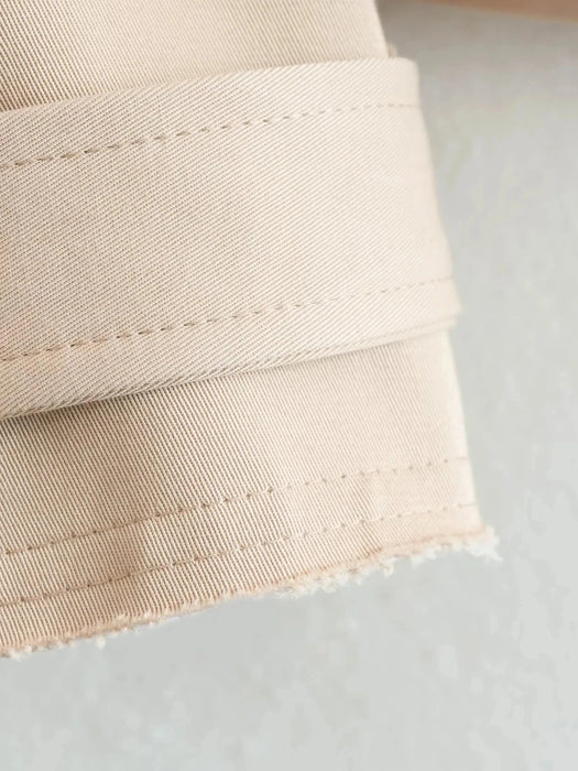 Belt Cropped Trench Spring Jacket