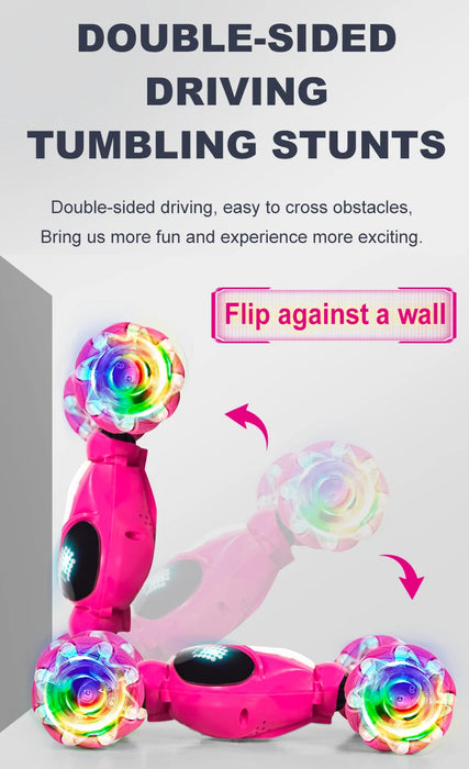 Rc Stunt Car Dual Remote Control Watch Gesture Sensor Drift 2.4GHz 4wd Rotation Deformation Electric Toy for Kids Boys Christmas