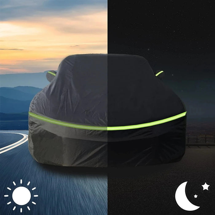 Windproof Full Car Cover All Weather Outdoor Car Covers with Zipper