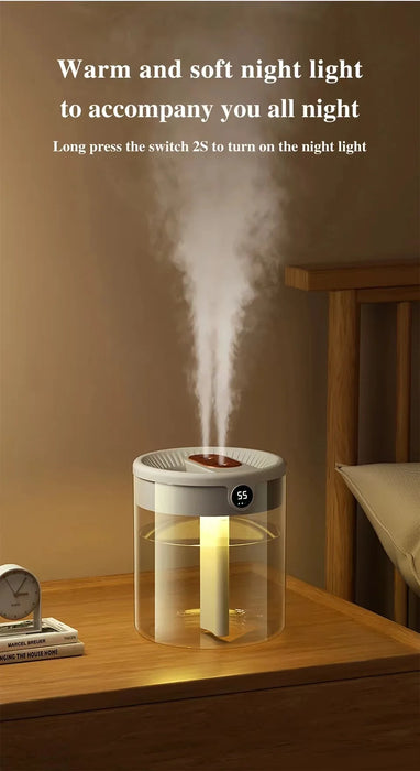 2L Humidifier Household Small Large Capacity Mute Bedroom Usb Office Desktop Portable Student Two Port Spray Water Supplement