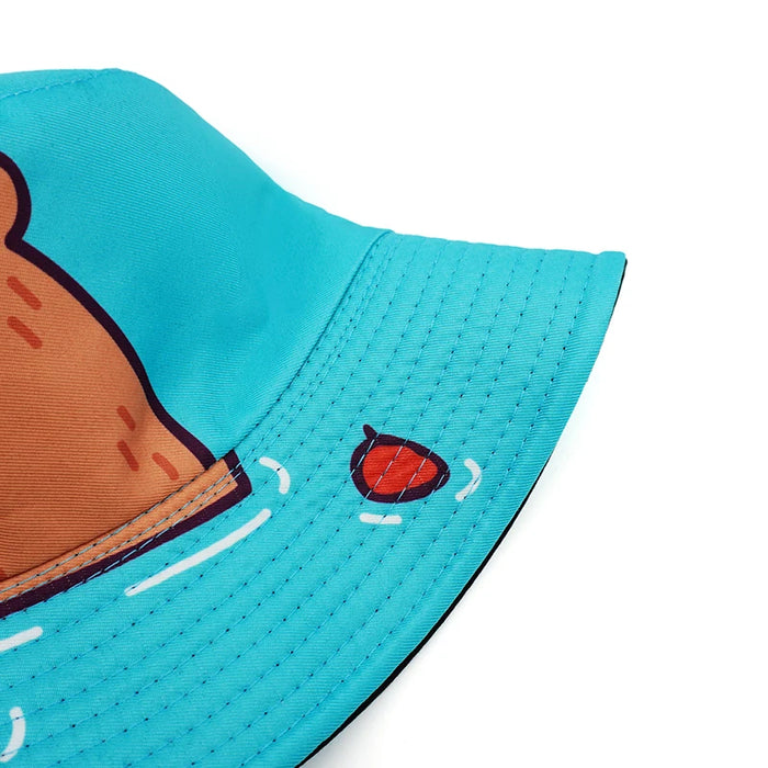 Bocca Cartoon Capybara Bucket Hat Animal Printing Pattern Fisherman Hats Cute Double Sides Panama Cap Sunscreen Caps New Style
