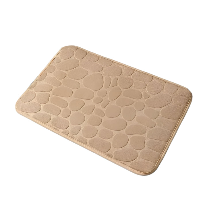 Non Slip Carpets Cobblestone Embossed Bathroom Side Floor Rug Memory Foam