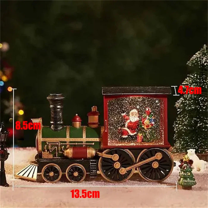 Christmas Gift Train Crystal Ball Ornament Lighting Train