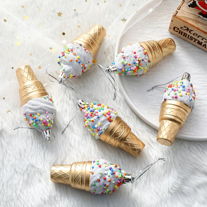 Christmas Hanging Candy Balls Ornament Donut Cupcake Ice Cream Cone