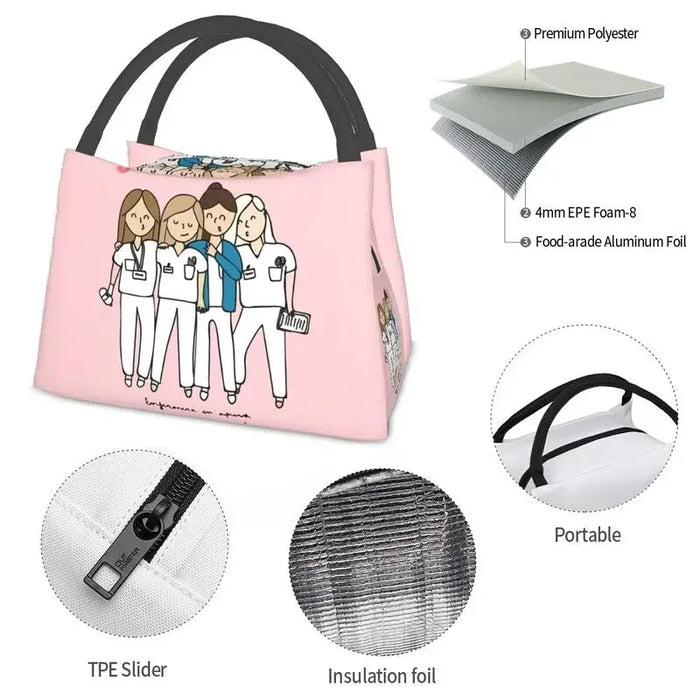 Leakproof  Doctor Nurse Medical Health Insulated Lunch Bag for School Office