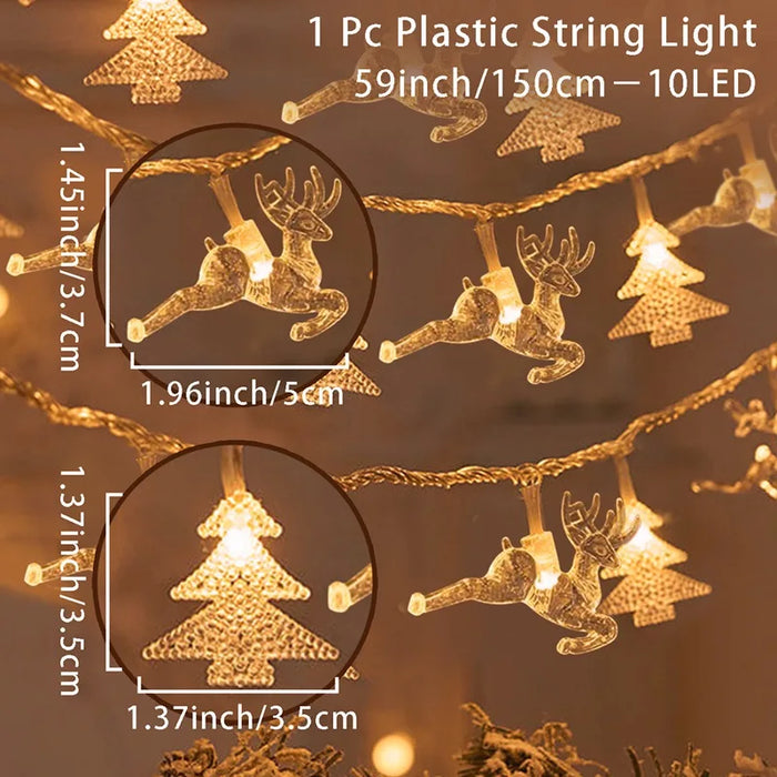Christmas Santa Claus String Light Garland Xmas Tree Pendant
