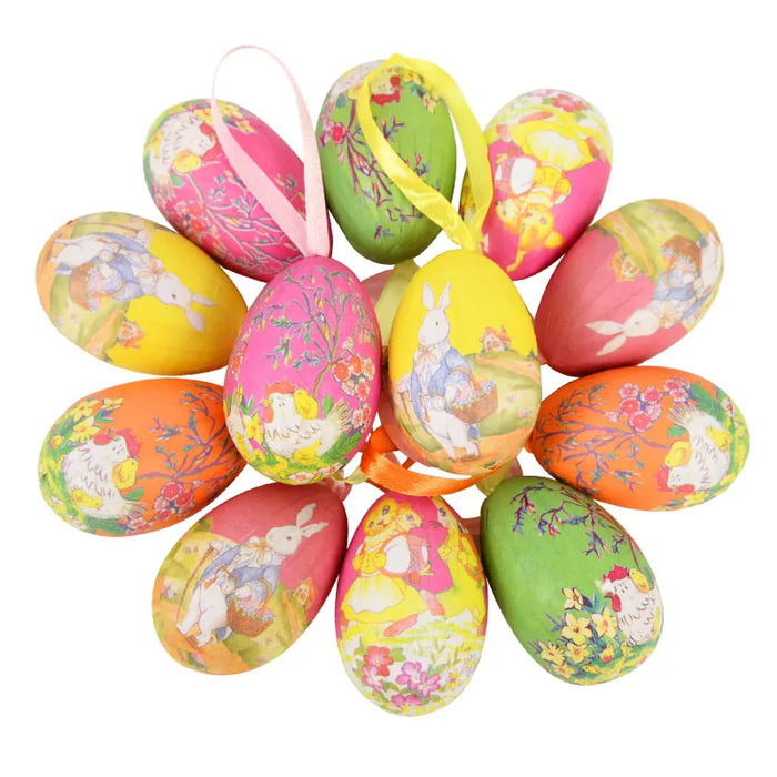 Easter Decoration for Home Wooden Easter Egg Holder Shelves DIY Craft Handmade Ornaments Kids Gift Happy Easter Party Decor 2025