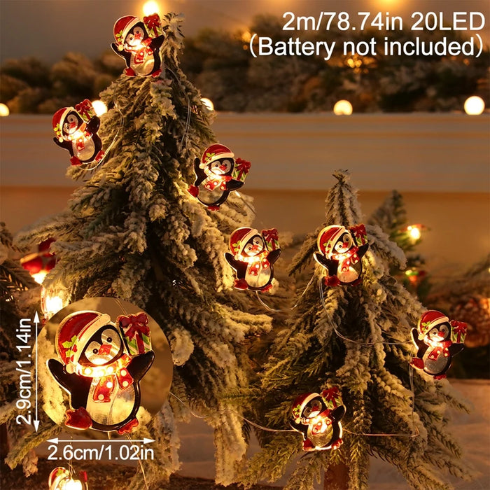 Christmas Santa Claus String Light Garland Xmas Tree Pendant