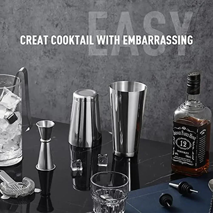 Professional Bartender Kit 25-Piece Mixology Set with Travel Bag Bartender Gift Set Cocktails Whiskey and More High-Quality