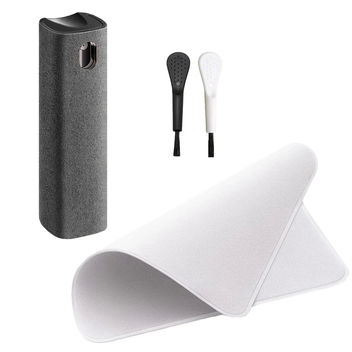 4in1 Microfiber Screen Cleaner Spray Bottle for Mobile Phone Ipad Computer Microfiber Polish Cloth Wipe Cleaning Glasses Wipes