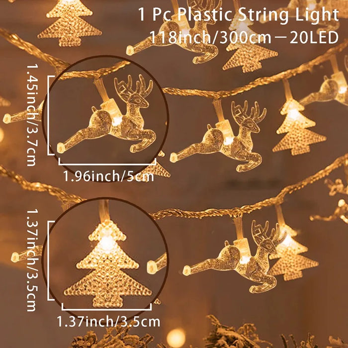 Christmas Santa Claus String Light Garland Xmas Tree Pendant