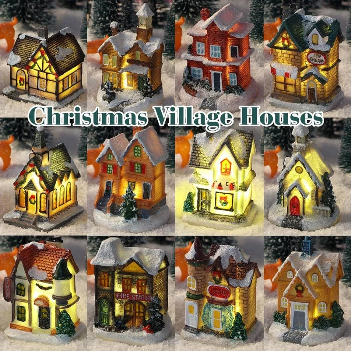 Mini LED Christmas Winter Village Houses Building Collection