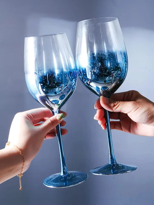 Starry Sky Crystal Glass Tall Wine Glasses Home High-value Light Luxury Internet Celebrity Party Grape Champagne Glasses Set