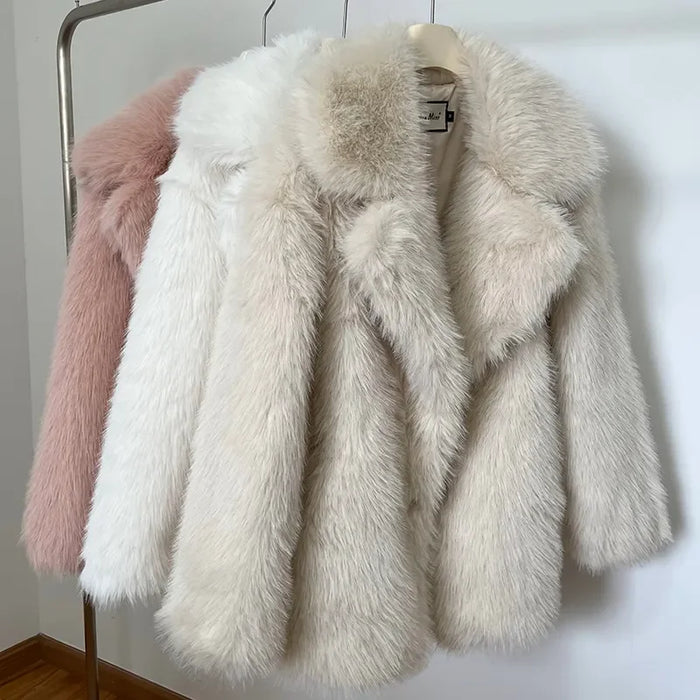 Luxury Brand Eco-coat Exclusive Fluffy Furry Faux Fur