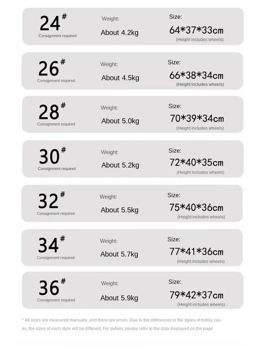 Large Capacity Rectangular Aluminum Suitcase ABS Carrry-on Luggage