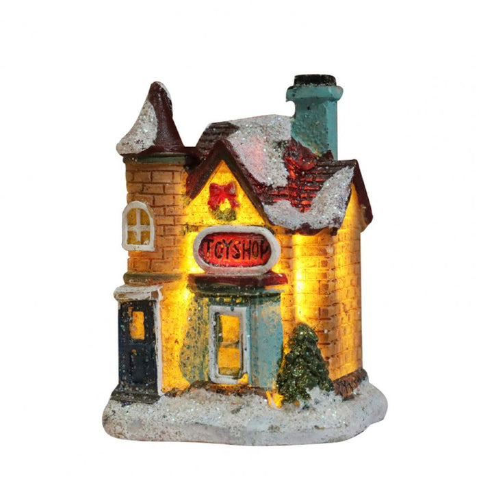 Resin Christmas House Figurine Tiny Resin House Village Miniature