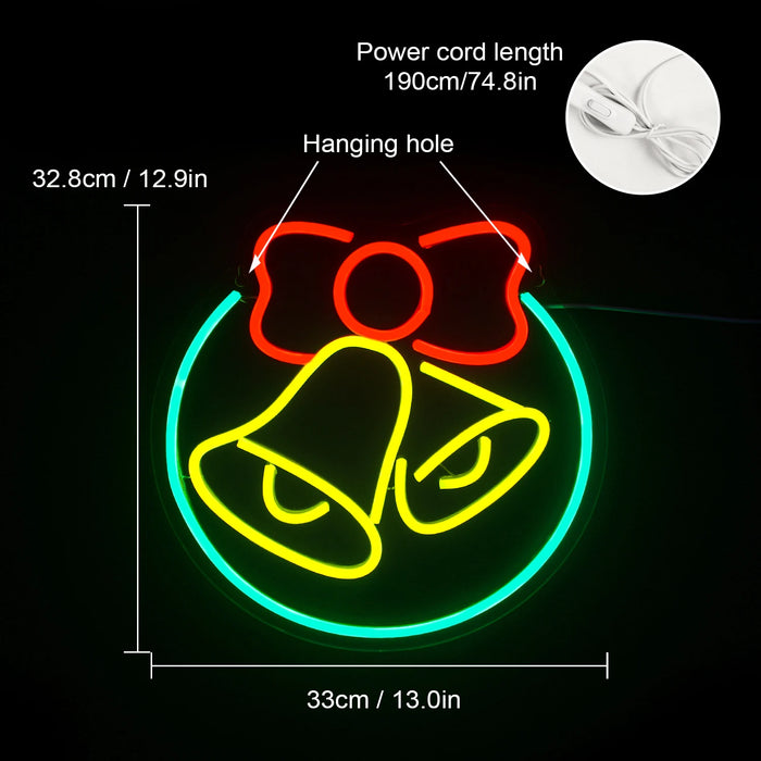 Merry Christmas Neon Sign Christmas Hat Dimmable LED Sign