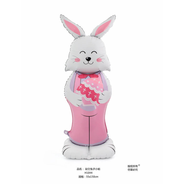4D Standing Carrot Rabbit Balloon Cute Cartoon Animal Easter Balloon Baptism Supplies Baby Shower Birthday Party Decor Kids Toys