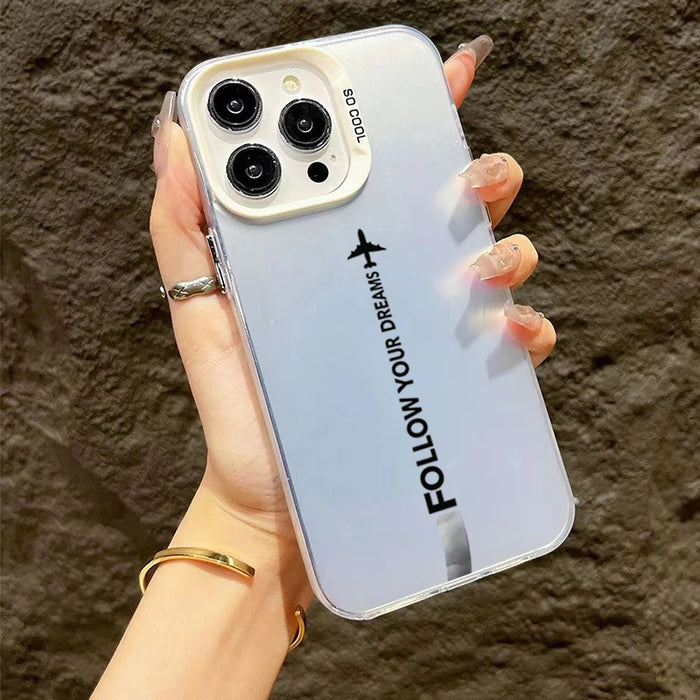Travel-Inspired Airplane Route Design TPU Basic Case for iPhone 16 15 Pro Max 16E 14 13 12 11 XS X XR 7 8 Plus Hard Back Cover