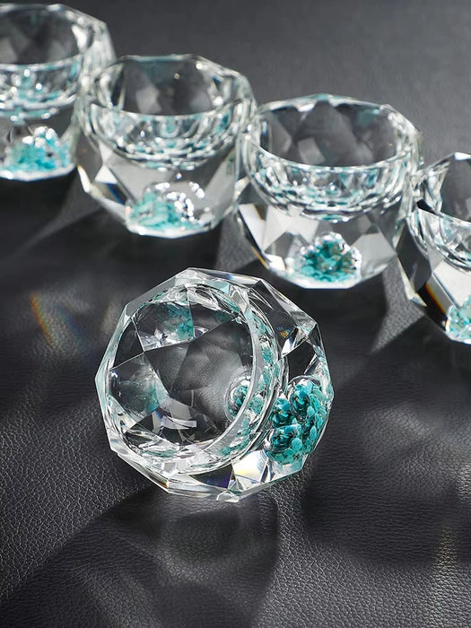 Creative Crystal Faceted Liquor Glasses  Vodka Whiskey Spirits Glasses Turquoise Scales Dispensers Home Sip Glasses Bar Utensils