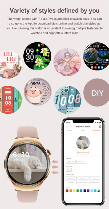 2025New GPS NFC Bluetooth Call Smartwatch Women Watch 4 mini Sports Track Heart Rate Oximetry Monitoring Health Smartwatch Woman