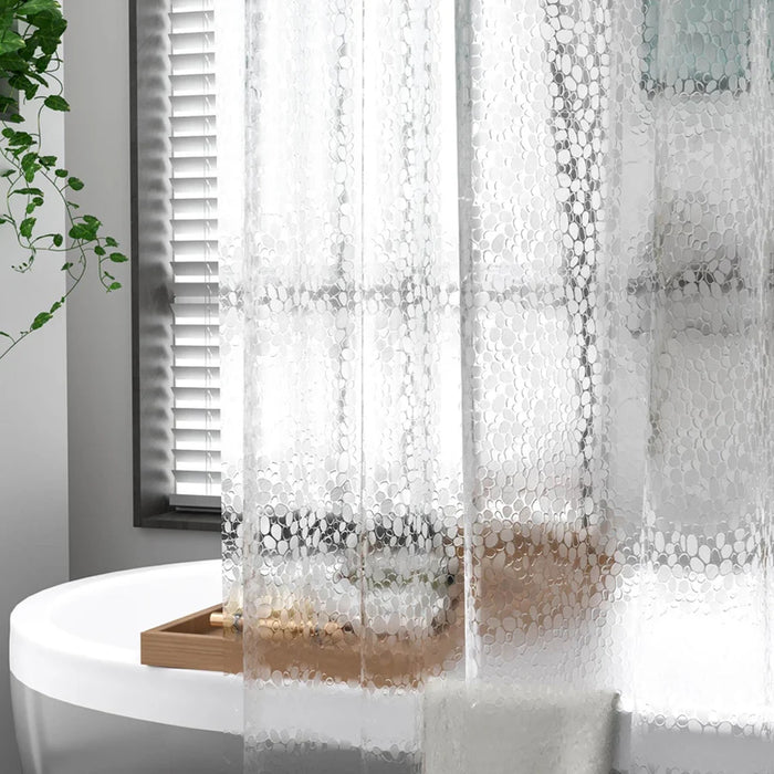 Pebble Shower Curtain Transparent Lining Waterproof Bathtub Bathing Cover Cobblestone Bathroom Bath Curtains Liner