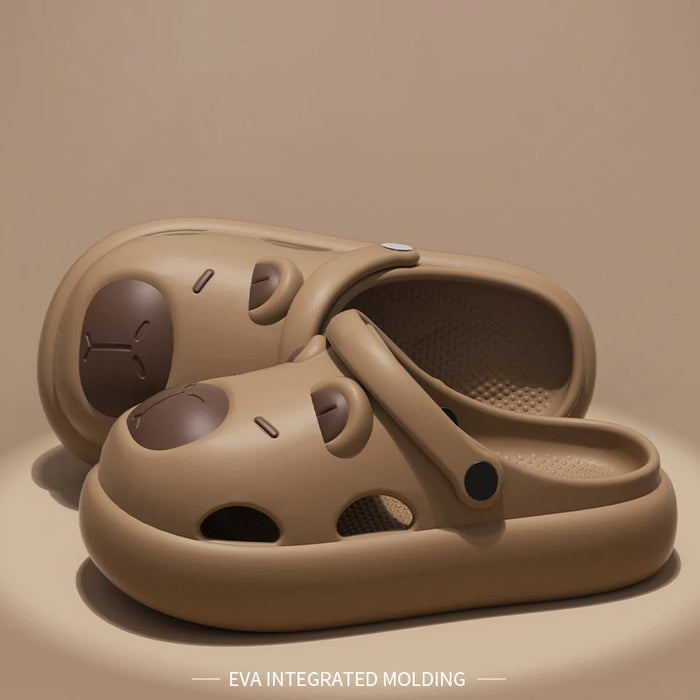 Capybara Women's Perforated Slides - New Summer EVA Sandals, Cloud Comfort, Anti-Slip Home Outdoor Dual Use